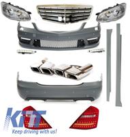 Complete Facelift AMG Body Kit W221 S-Class 2005-2009 Bumper Headlights Exhaust Tips
