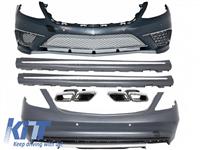 Body Kit W222 S-Class 2013-up S65 AMG Design Bumpers Side Skirts Exhaust Muffler Tips