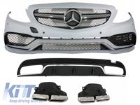 Conversion Body Kit Mercedes C-Class W205 C63 AMG (2014-up) Front bumper, Rear Diffuser and Exhaust tips