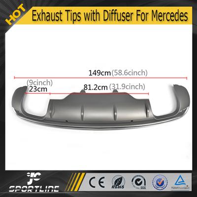 JC Auto Parts Q5 to SQ5 Exhuast Tips with Rear Bumper Diffuser Spoiler for Audi Q5 2013