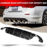 AUTO REAR BUMPER DIFFUSER CARBON LIP SPOILER FOR INFINITI Q50 2015 2016