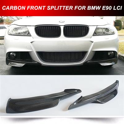 Carbon Fiber Front Flaps bumper splitter Fit for BMW E90 LCI MTech M-Sport Bumper