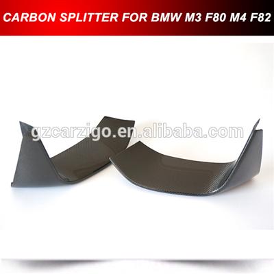 CARBON FIBER FRONT LOWER BUMPER LIP FLAPS SPOILER FOR BMW F80 M3 M4