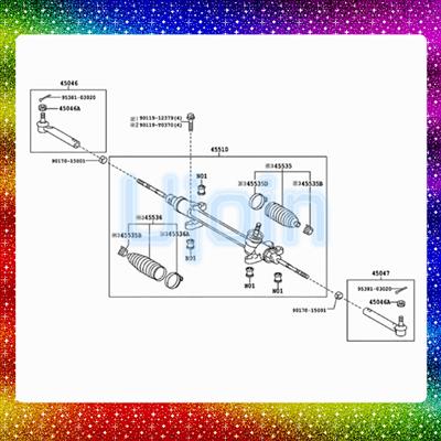 Steering Rack Car Part Finder For Toyota ZRE171 4551002630 45510-02630