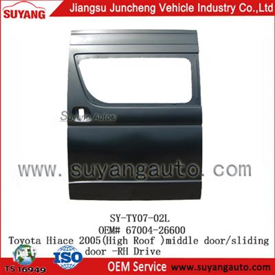 car accessories for auto car middle door for Toyota Haice 2005 (High Roof) suyang auto spare parts