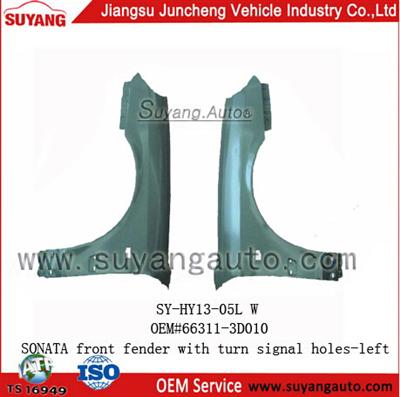 High Quality Steel Front Fender With Turn Signel Hole Left Used Hyundai Sonata Car Parts