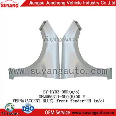 High Quality Steel Front Fender For Used Auto Parts Hyundai Verna Cars