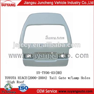 High Quality Steel Tail Gate W/Lamp Holes For Toyota Hiace High Roof Parts