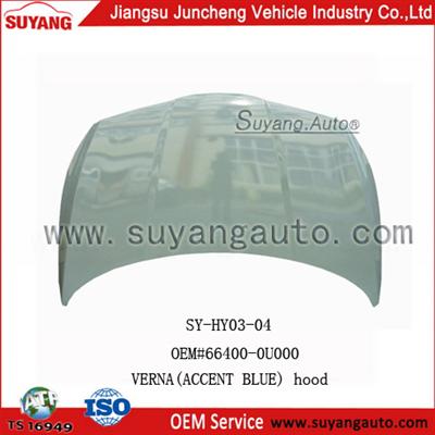 Hot Selling Steel Grey Bonnet for HYUNDAI VERNA(ACCENT BLUE) auto body parts for sale