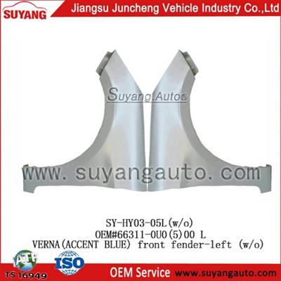 hot selling Front fender for HYUNDAI VERNA(ACCENT BLUE) Suyang vehicle body parts