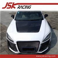 FOR AUDI TT TTS HOOD 2007-2014 BLACK-SAI STYLE CARBON FIBER HOOD BONNET FOR AUDI TT TTS (JSK030645)