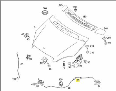 Bowden Cable 1698800459 for Mercedes W245