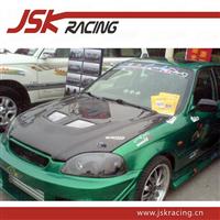 CARBON FIBER HOOD BONNET WITH 2 HOLE/FOR CARBON HONDA HOOD/FOR HONDA CIIVIC HOOD FOR 1996-1998 HONDA CIVIC EK3 (JSK120413)