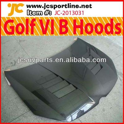 For VW Golf VI B Style Hoods with Vents Carbon Engine Cover