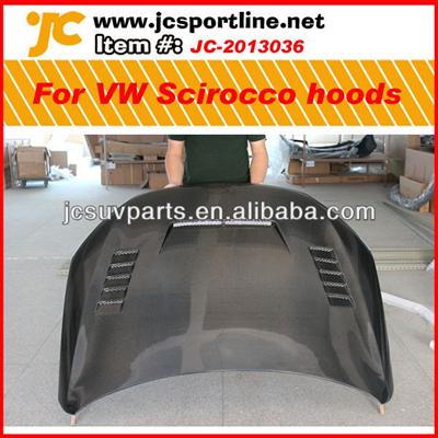 C style carbon fiber front engine cover auto bonnet for VW scirocco engine hoods