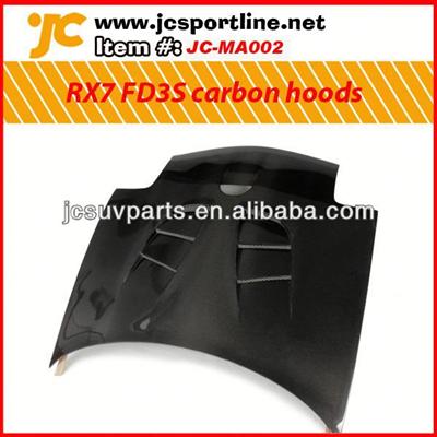 Carbon fiber front engine hoods For Mazda RX7 FD3S carbon bonnets