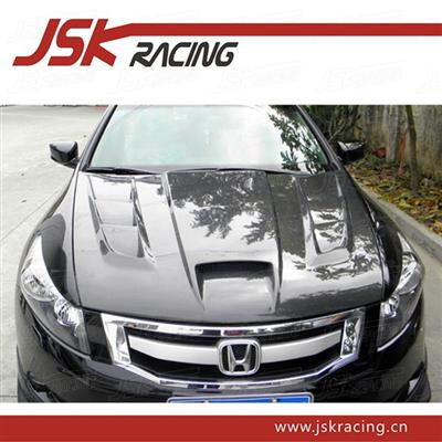 CARBON FIBER HOOD BONNET WITH HOLE FOR 2008-2012 HONDA ACCORD(JSK121332)