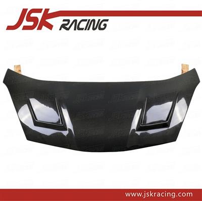 A STYLE CARBON FIBER HOOD BONNET DOUBLE HOLE FOR 2009-2010 HONDA JAZZ FIT (JSK120213)