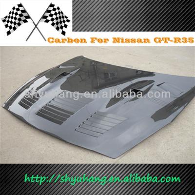 For R35 GTR Carbon Fiber Vented Hood bonnet