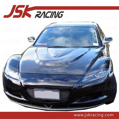 2003-2009 CARBON FIBER HOOD WITH SINGLE HOLE FOR MAZDA RX8 (JSK180209)