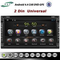 Pure android 4.4 system Car dvd radio+dvd+gps+mp3+wifi+bluetooth for 2 Din Universal