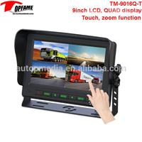 TM-9016Q-T 9 inch TOUCHSCREEN LCD Car monitor with QUAD display