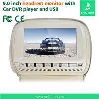 Automobiles 9 inch Touch screen car headrest dvd player with leather zipper,USB,SD,FM,AV in