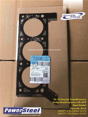 Cylinder Head Gasket / Head Gasket Set # 9996PT, 4781148AA, 543249997PT, 4781149AA, 54325