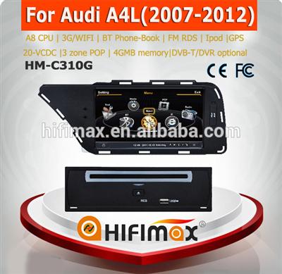 7 inch Car Navigation GPS For Audi A4L DVD Head unit - BT Phone-Book 1Ghz CPU 4G Rom 20 V-CDC HD 1080P