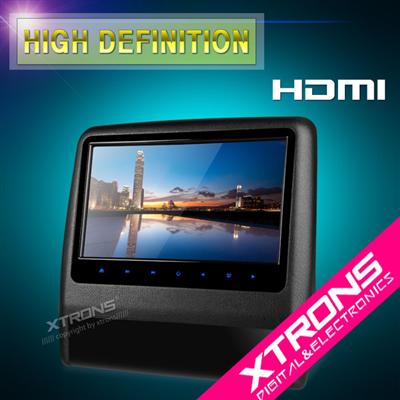 Xtrons HD9LXBLACK- NEW Hot Lexus Style 9" HD Digital TFT Screen Leather Facade Touch Button Car Headrest Monitor with HDMI Port