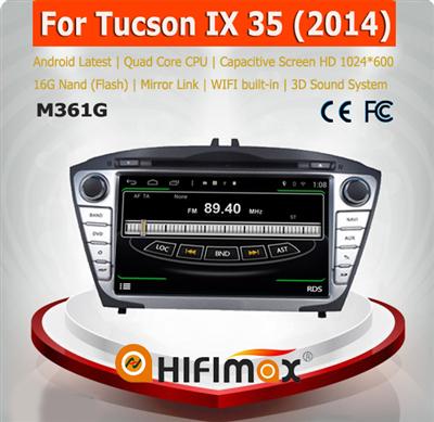 HIFIMAX Android 4.4.4 car dvd gps navigation system for HYUNDAI ix35 2014 with 4 Core CPU 16G Hard disk HD1024*600 screen