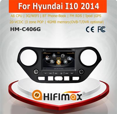 Hifimax Autoradio GPS Navigation for Hyundai I10 DVD Navi System with A8 CPU 4G Rom DSP System