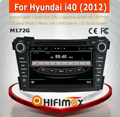 Hifimax S160 series android 4.4.4 car dvd player for Hyundai I40 with 4 Core CPU 16G Hard disk HD1024*600 capacitive screen