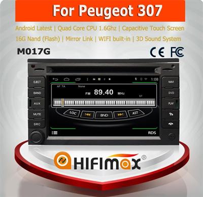 HIFIMAX Android 4.4.4 car dvd player for Peugeot 307 WITH Capacitive screen 1080P 16G ROM WIFI 3G INTERNET DVR SUPPORT