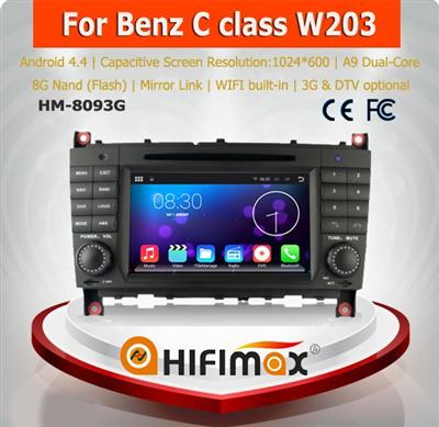 HIFIMAX Android 4.4.4 capacitive touch screen dvd gps for mercedes benz c-class w203 car dvd player