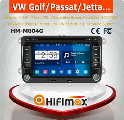 Hifimax S160 series vw touran android car dvd/vw golf 5 car multimedia android 4.4.4 HD 1024*600 with 4 Core CPU