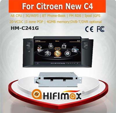 Hifimax car dvd gps navigation system FOR Citroen New C4 car multimedia player