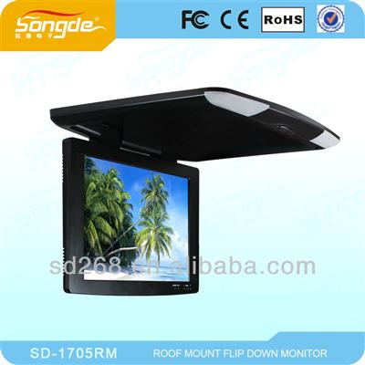 Car Monitor 17.5" inch Roof Mount Flip Down Monitor With mp3 mp4