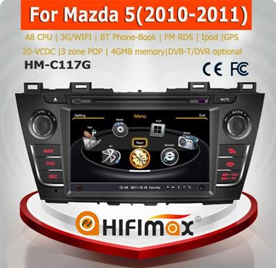 Hifimax car dvd player for mazda 5 gps navigation system /mazda 5 2011 car radio audio player