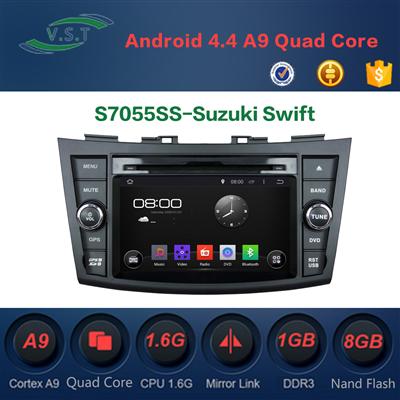 Quad Core Android 4.4.4 bluetooth GPS navigation head unit radio car Audio dvd for Suzuki Swift