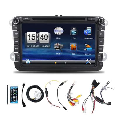 Hot Sale 8" Dual Touch Screen WinCE Car In-dash DVD Player for VW Skoda with Bluetooth Radio