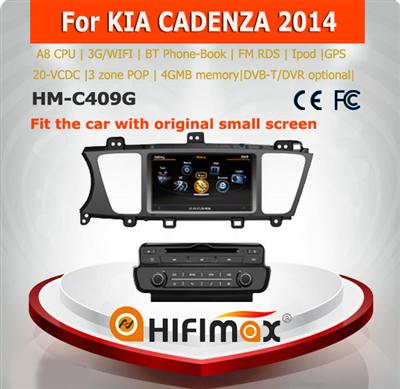 Hifimax for KIA CADENZA 2014 car dvd player gps navi WITH A8 DUAL CORE Fit the car with original small screen