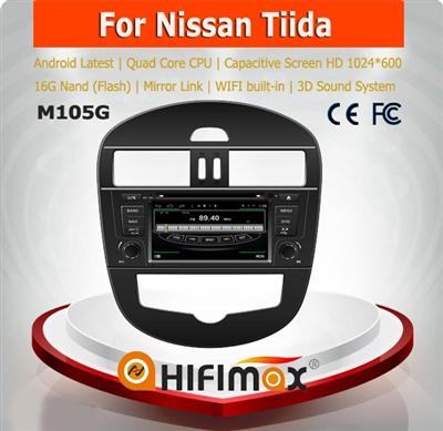 HIFIMAX Android 4.4.4 quad core 16G car radio for Nissan Tiida car stereo car multimedia system touch screen HD 1024*600