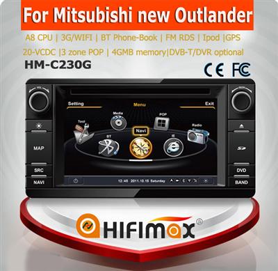 Hifimax touch screen gps for mitsubishi outlander radio/car dvd gps player for mitsubishi outlander 2013 2014