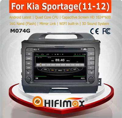 HIFIMAX Android 4.4.4 special car gps navigation system for Kia Sportage dashboard auto radio dvd gps with car accessories