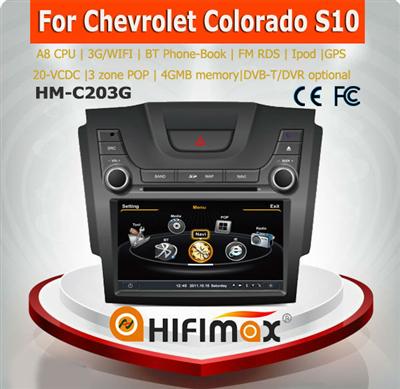 Hifimax touch screen car dvd for chevrolet s10/holden colorado in-dash car gps navigation/chevy colorado auto radio