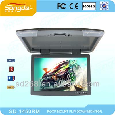 2013 new product!!!high definition 15.6" roof mounted car monitor