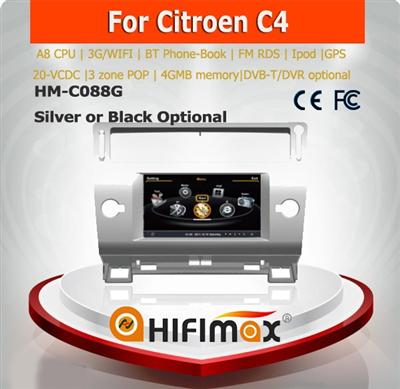 Hifimax car dvd gps navigation system FOR Citroen C4 picasso car dvd player/citroen c4 with radio + bluetooth + dvr