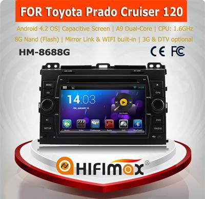 HIFIMAX Android 4.4.4 car radio dvd gps navigation system for TOYOTA PRADO Cruiser 120 ( 2003-2009 )