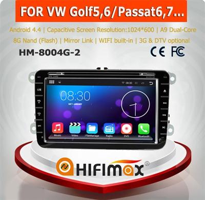 HIFIMAX Android 4.4.4 car touch screen dvd player for volkswagen VW passat B5 B6 B7 WITH HD resolution 1024*600 + bulit-in wifi